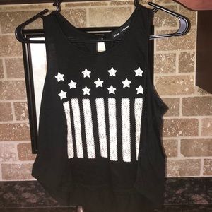 Black american flag tank